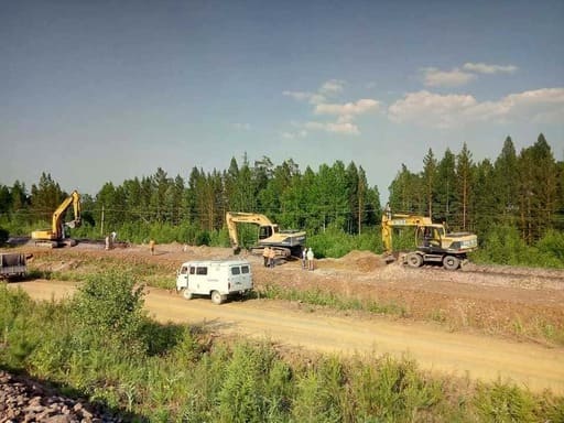 Замена основания под железнодорожным полотном в Богучанском районе, на станции Пихтовая Замена основания под железнодорожным полотном в Богучанском районе, на станции Пихтовая